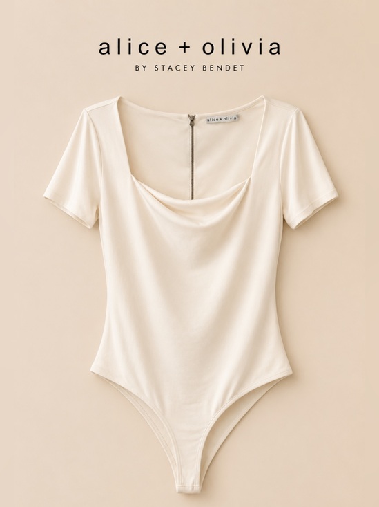 Alice + Olivia Tops - NWOT Alice + Olivia White Cowl Neck Bodysuit – Chic Minimalist Staple